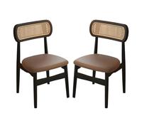 DGDHHSFJDJ Dining Chairs, Kitchen Side Chair with Minimalist Backrest & Upholstered Seats, for Dining Room Living Room Bedroom Studio(Brown,2PCS)