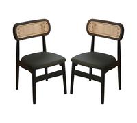 DGDHHSFJDJ Dining Chairs, Kitchen Side Chair with Minimalist Backrest & Upholstered Seats, for Dining Room Living Room Bedroom Studio(Black,2PCS)