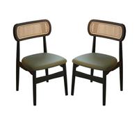 DGDHHSFJDJ Dining Chairs, Kitchen Side Chair with Minimalist Backrest & Upholstered Seats, for Dining Room Living Room Bedroom Studio(Green,2PCS)