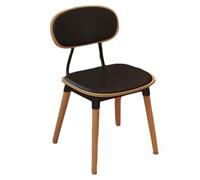 DGDHHSFJDJ Dining Chairs, Minimalist Breakfast Chairs with Comfortable Backrest & Upholstered PU Leather for Dining Room Living Room Bedroom Studio(Natural Wood Color,1PCS)