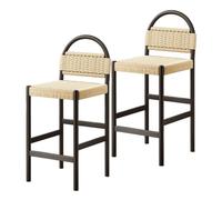 DGDHHSFJDJ Ensemble de 1/2/4 tabourets de Bar, Hauteur réglable avec Repose-Pieds en Bois, for comptoir de Cuisine, îlot Central, Salle à Manger(2PCS Black,75cm/29.5in)