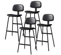 DGDHHSFJDJ Ensemble de 1, 2 ou 4 tabourets de Bar, Hauteur réglable, avec Repose-Pieds en métal, for comptoir de Cuisine, îlot Central ou Salle à Manger.(4PCS Black,65cm/25.6in)
