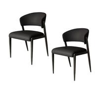 DGDHHSFJDJ Lot de 2 chaises de Salle à Manger Modernes en PU Gris - Assises rembourrées Haute élasticité pour Cuisine, Salle à Manger ou Salon - Décoration d'intérieur élégante et Confortable