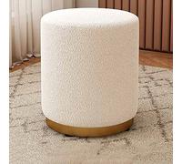 DGDHHSFJDJ Luxueux Pouf Rond en Velours avec revêtement Doux et élégante Base dorée, Chaise de Coiffeuse Chic pour Salon ou Chambre