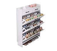 DGDHHSFJDJ Meuble à Chaussures Moderne et Fin avec Seau basculant, Meuble à Chaussures Autonome à 3 Niveaux avec Portes pour Le Rangement de l'entrée