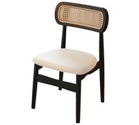 DGDHHSFJDJ Minimalist Dining Chairs with Backrest and Sturdy Solid Wood Legs & Upholstered PU Leather, for Dining Room Living Room Bedroom Studio(Beige,1PCS)