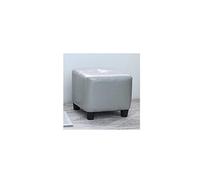 DGDHHSFJDJ Pouf carré en Cuir ciré à l'huile avec Design antidérapant Doux, Facile à Nettoyer et à Changer de Chaussures, Repose-Pieds Gris élégant 30 x 30 x 35 cm
