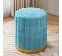DGDHHSFJDJ Pouf de Rangement Rond en Velours pour Chambre à Coucher, Salon, entrée, Bureau, Tabouret Mignon créatif et Tendance avec éponge, Chaise de Coiffeuse, Repose-Pieds Rond Bas en Cuir