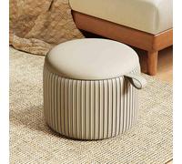 DGDHHSFJDJ Pouf en Cuir, Repose-Pieds Rond, Repose-Pieds rembourré, Table Basse, Petit Banc, Essentiels pour dortoir