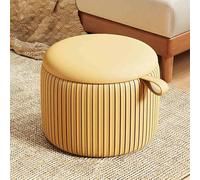 DGDHHSFJDJ Pouf en Cuir, Repose-Pieds Rond, Repose-Pieds rembourré, Table Basse, Petit Banc, Essentiels pour dortoir