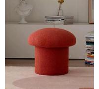 DGDHHSFJDJ Pouf Rond en Laine d'agneau - Tabouret Champignon en Bois Massif pour Salon, Chambre et Bureau - Repose-Pieds rembourré Doux pour Cuisine et Balcon