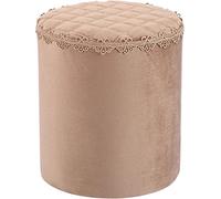 DGDHHSFJDJ Pouf Rond en Tissu Kaki - Repose-Pieds Bas empilable et Tabouret de Table Basse léger et Polyvalent 12,6" x 13,8" pour la décoration du Salon, de la Chambre ou du Bureau