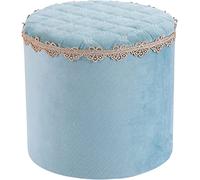 DGDHHSFJDJ Pouf Rond en Tissu Kaki - Repose-Pieds Bas empilable et Tabouret de Table Basse léger et Polyvalent 12,6" x 13,8" pour la décoration du Salon, de la Chambre ou du Bureau