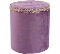 DGDHHSFJDJ Pouf Rond en Tissu Kaki - Repose-Pieds Bas empilable et Tabouret de Table Basse léger et Polyvalent 12,6" x 13,8" pour la décoration du Salon, de la Chambre ou du Bureau