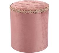 DGDHHSFJDJ Pouf Rond en Tissu Kaki - Repose-Pieds Bas empilable et Tabouret de Table Basse léger et Polyvalent 12,6" x 13,8" pour la décoration du Salon, de la Chambre ou du Bureau