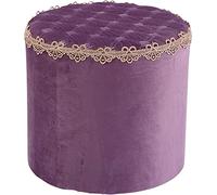 DGDHHSFJDJ Pouf Rond en Tissu Kaki - Repose-Pieds Bas empilable et Tabouret de Table Basse léger et Polyvalent 12,6" x 13,8" pour la décoration du Salon, de la Chambre ou du Bureau