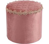 DGDHHSFJDJ Pouf Rond en Tissu Kaki - Repose-Pieds Bas empilable et Tabouret de Table Basse léger et Polyvalent 12,6" x 13,8" pour la décoration du Salon, de la Chambre ou du Bureau