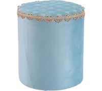 DGDHHSFJDJ Pouf Rond en Tissu Kaki - Repose-Pieds Bas empilable et Tabouret de Table Basse léger et Polyvalent 12,6" x 13,8" pour la décoration du Salon, de la Chambre ou du Bureau