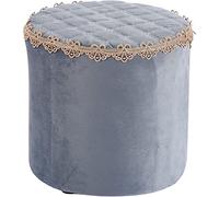 DGDHHSFJDJ Pouf Rond en Tissu Kaki - Repose-Pieds Bas empilable et Tabouret de Table Basse léger et Polyvalent 12,6" x 13,8" pour la décoration du Salon, de la Chambre ou du Bureau