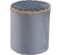 DGDHHSFJDJ Pouf Rond en Tissu Kaki - Repose-Pieds Bas empilable et Tabouret de Table Basse léger et Polyvalent 12,6" x 13,8" pour la décoration du Salon, de la Chambre ou du Bureau