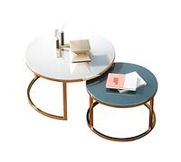 DGDHHSFJDJ Set di 2 tavolini da caffè impilabili Con struttura in Metallo, vetro temperato da 8 mm, Elegante finitura in titanio, Perfetti per CASA, ufficio, soggiorno, Sala da pranzo - 70/80+60 cm