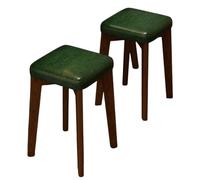 DGDHHSFJDJ Solid Wood Comfy Upholstered Side Chairs Set of 1/2/4, Kitchen Chairs, Suitable Kitchen & Dining Room Farmhouse Cafe(Green,2PCS)
