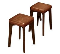 DGDHHSFJDJ Solid Wood Comfy Upholstered Side Chairs Set of 1/2/4, Kitchen Chairs, Suitable Kitchen & Dining Room Farmhouse Cafe(Brown,2PCS)
