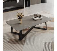 DGDHHSFJDJ Table Basse en Ardoise de 78 cm améliorée - Table Centrale rectangulaire Moderne avec Texture en marbre et Cadre en X pour Petits espaces, Salon, Bureau, thé et décoration