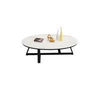 DGDHHSFJDJ Table Basse Ovale Nordique avec Plateau en Faux marbre et Pieds dorés - Table de Cocktail Moderne Gris/Blanc pour Salon 100 x 49 x 45 cm (L x l x H). Pièce maîtresse élégante.