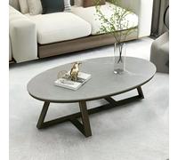DGDHHSFJDJ Table Basse Ovale Nordique avec Plateau en Faux marbre et Pieds dorés - Table de Cocktail Moderne Gris/Blanc pour Salon 100 x 49 x 45 cm (L x l x H). Pièce maîtresse élégante.