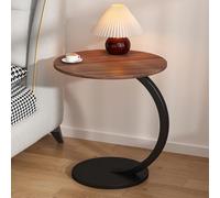 DGDHHSFJDJ Table d'appoint élégante en marbre en Forme de C avec roulettes - Table de Chevet Ronde Vintage pour Bureau - Solution de mobilier Robuste