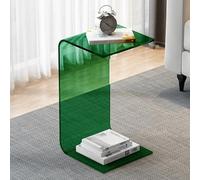 DGDHHSFJDJ Table d'appoint en Forme de C, Table Basse en Acrylique pour Salon, Chambre, Bureau, Design Transparent en Forme de C avec Bords arrondis, Facile à Nettoyer et sûre