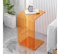 DGDHHSFJDJ Table d'appoint en Forme de C, Table Basse en Acrylique pour Salon, Chambre, Bureau, Design Transparent en Forme de C avec Bords arrondis, Facile à Nettoyer et sûre