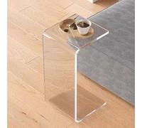 DGDHHSFJDJ Table d'appoint en Forme de C, Table Basse en Acrylique pour Salon, Chambre, Bureau, Design Transparent en Forme de C avec Bords arrondis, Facile à Nettoyer et sûre