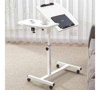 DGDHHSFJDJ Table d'appoint réglable en Forme de C, Table d'appoint Mobile, avec roulettes verrouillables, Montage Facile, Poste de Travail Portable à côté du lit