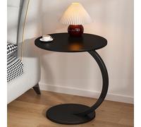 DGDHHSFJDJ Table d'appoint roulante en marbre en Forme de C - Table de Chevet Ronde Vintage et Table Basse pour Ordinateur Portable de Bureau - Meuble Robuste et élégant pour espaces de Vie Modernes