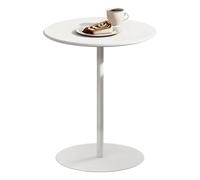 DGDHHSFJDJ Table de Bar Ronde Blanche - Table de bistrot et de pub à Hauteur de comptoir avec Base Robuste, Surface Polyvalente pour Manger, Travailler, étudier ou Prendre Un café