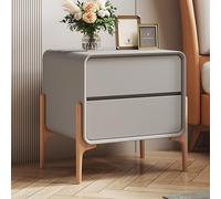 DGDHHSFJDJ Table de Chevet élégante à Double tiroir - Table de Chevet en Similicuir Marron avec glissières silencieuses - Petit Espace de Rangement idéal pour la Chambre et Le Salon