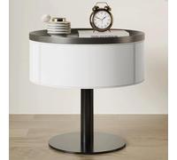 DGDHHSFJDJ Table de Chevet en Bois avec tiroir de Rangement, revêtement en Cuir PU, idéale pour la Chambre, Le Salon et Le Bureau. Design élégant avec Bords surélevés. Meuble Moderne.