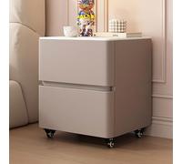 DGDHHSFJDJ Table de Chevet en Bois Massif avec 2 tiroirs et poignées Invisibles, roulettes pivotantes à 360°, Style Rustique et Moderne, Petite Table de Chevet pour Chambre ou Salon (Rose, 60 cm)