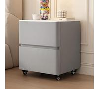 DGDHHSFJDJ Table de Chevet en Bois Massif avec 2 tiroirs et poignées Invisibles, roulettes pivotantes à 360°, Style Rustique et Moderne, Petite Table de Chevet pour Chambre ou Salon (Rose, 60 cm)