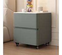 DGDHHSFJDJ Table de Chevet en Bois Massif avec 2 tiroirs et poignées Invisibles, roulettes pivotantes à 360°, Style Rustique et Moderne, Petite Table de Chevet pour Chambre ou Salon (Rose, 60 cm)