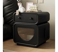 DGDHHSFJDJ Table de Chevet en Bois Massif, Style Rustique et Moderne, avec 2 tiroirs et poignée en métal. Montage Facile, idéale pour la Chambre, Le Salon, Le Dressing ou Le Bureau.