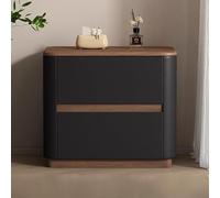 DGDHHSFJDJ Table de Chevet en pin Massif, avec 2 tiroirs et poignées dissimulées, revêtement en Cuir Effet griffures de Chat, Style Mid-Century, idéale pour Chambre, Salon, Dressing ou Bureau.