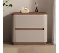 DGDHHSFJDJ Table de Chevet en pin Massif, avec 2 tiroirs et poignées dissimulées, revêtement en Cuir Effet griffures de Chat, Style Mid-Century, idéale pour Chambre, Salon, Dressing ou Bureau.