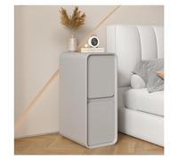 DGDHHSFJDJ Table de Chevet étroite Style crème avec 2 tiroirs, Table de Nuit en Bois Massif avec revêtement en Cuir Microfibre, Table d'appoint Fine pour Petits espaces