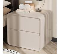 DGDHHSFJDJ Table de Chevet Moderne avec 2 tiroirs et poignées Invisibles, Structure entièrement en Bois Massif, Montage Facile, idéale pour la Chambre, Le Salon, Le Dressing ou Le Bureau.