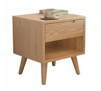 DGDHHSFJDJ Table de Chevet Moderne du Milieu du siècle avec tiroir de Rangement et étagère Ouverte, Finition Noyer Brun. Meuble élégant et Fonctionnel pour Le Rangement dans la Chambre.