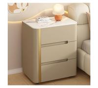 DGDHHSFJDJ Table de Chevet Moderne en Similicuir, 3 tiroirs, 45 x 40 x 58 cm, 50 x 40 x 58 cm. Table d'appoint en Bois Massif avec Plateau en Ardoise.