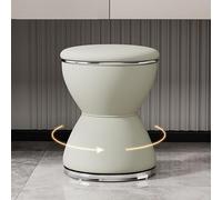 DGDHHSFJDJ Tabouret de Maquillage Rond en Cuir doré et Gris foncé, pivotant à 360°, avec Coussin Confortable, Cadre en Bois Massif, pour Salon et Chambre à Coucher